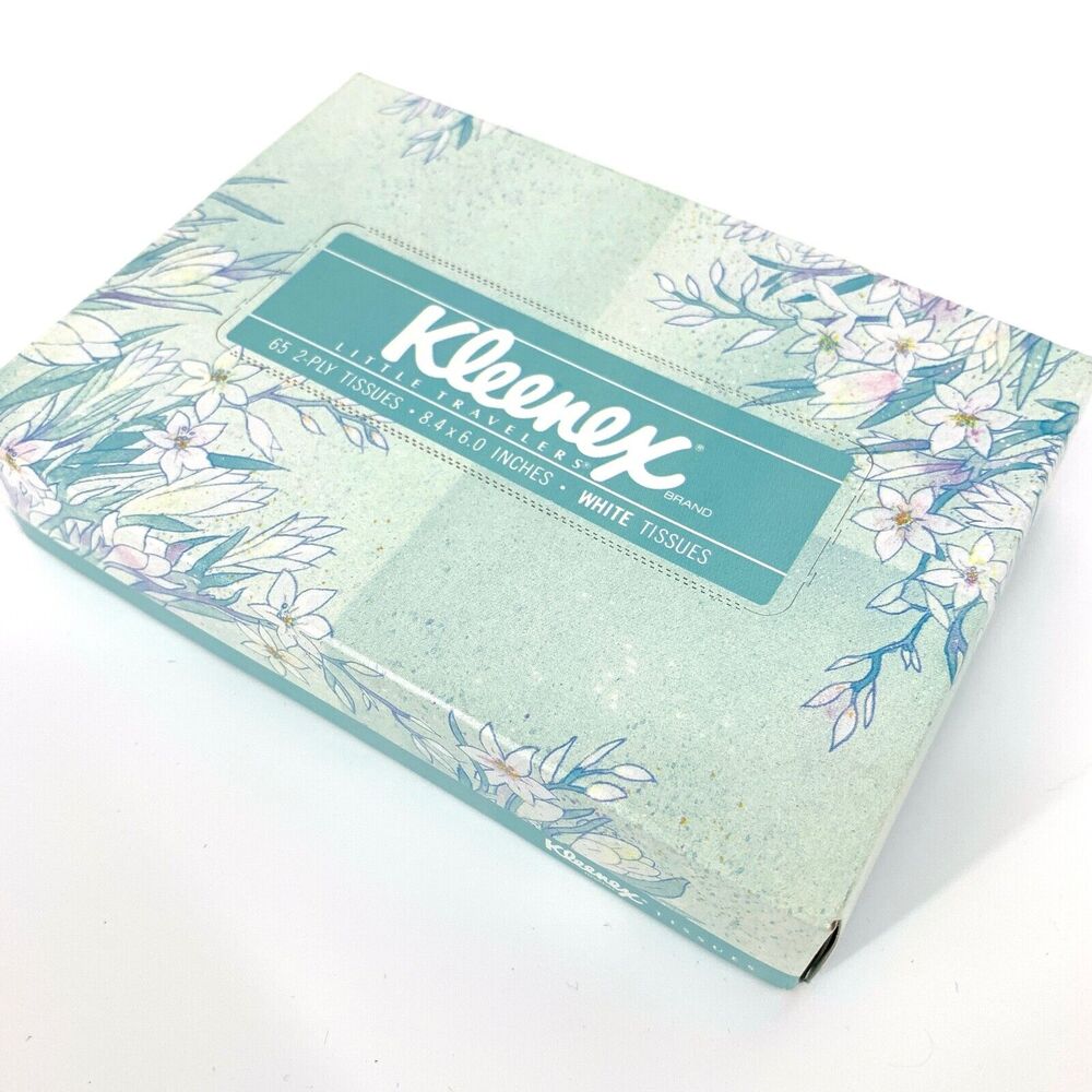 VTG NOS Kleenex Tissue Box Little Travelers Floral One Box